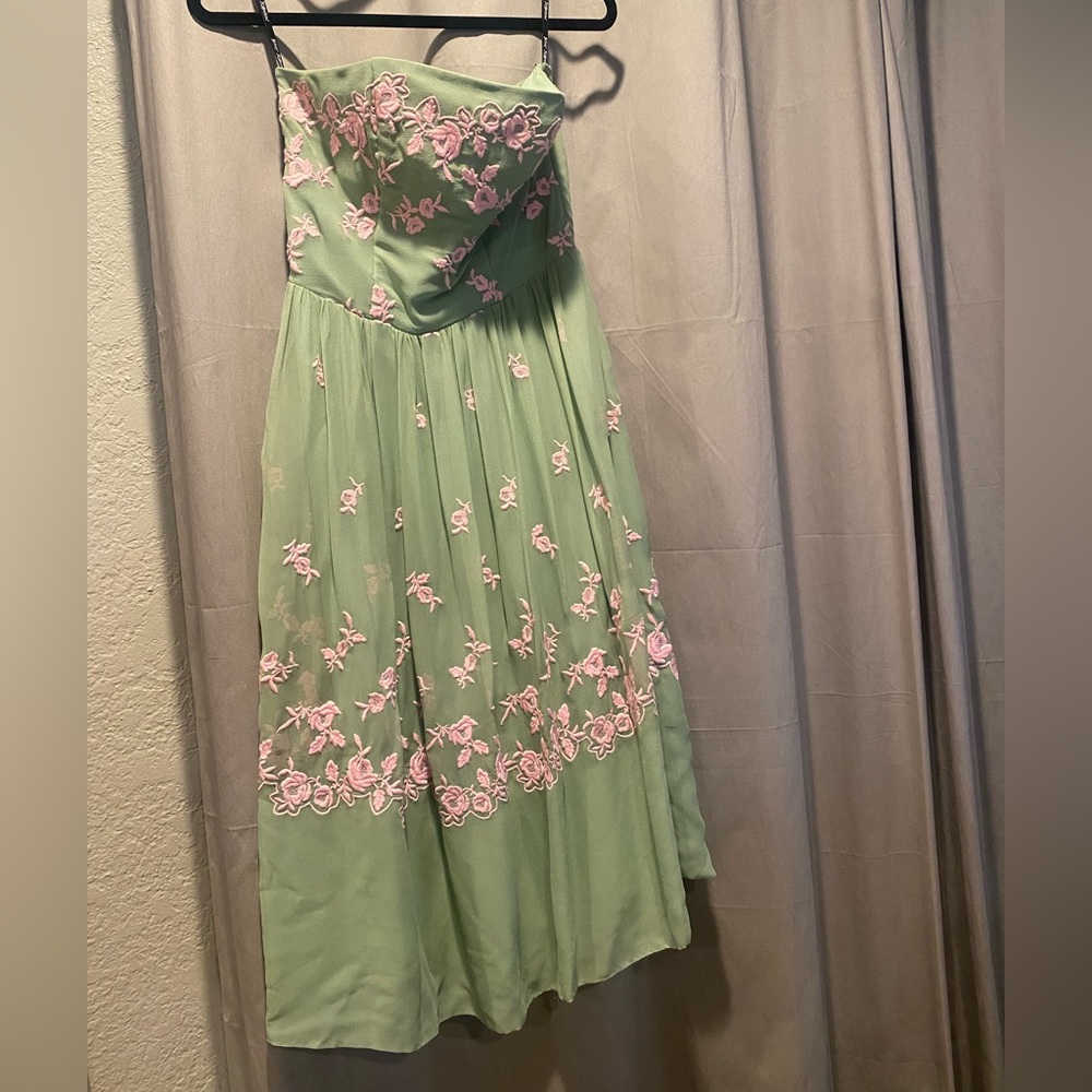 Vintage Betsey Johnson Chiffon Sage green dress